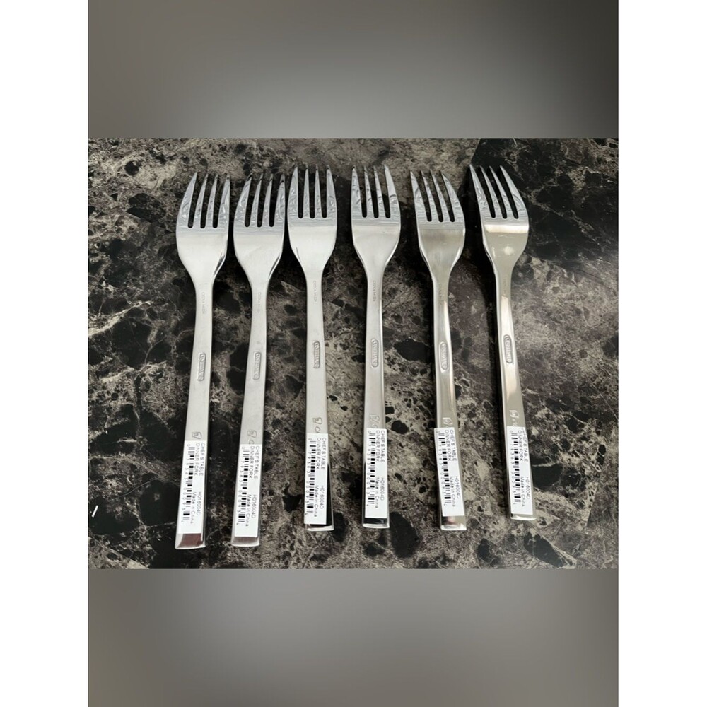Oneida Chefs Table Salad Fork Stainless Steel Quality Engraved Signature Set of6